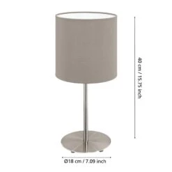 EGLO Pasteri Tafellamp - E27 - Textiel - Taupe -Eglo 05bd480f77b94b3e8557dba5a34efbf8