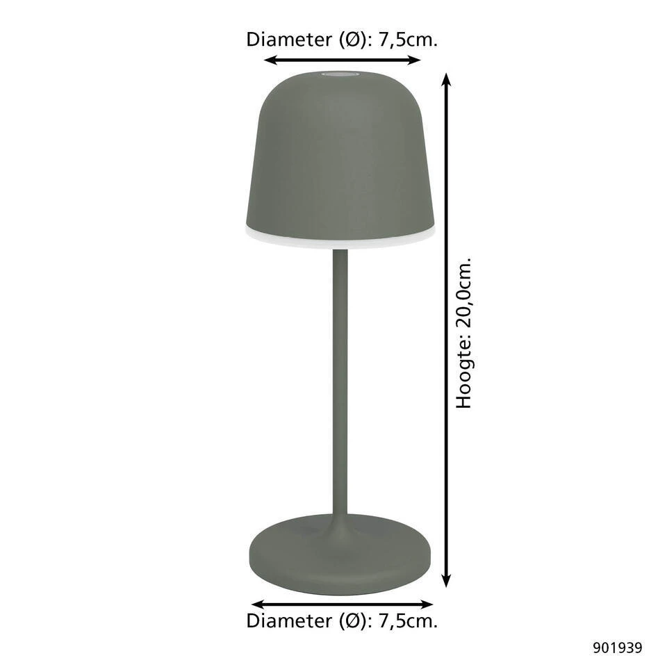 EGLO Mannera-S Tafellamp/Priklamp - USB-C - H 20 Cm - Groen 6 EGLO Mannera-S Tafellamp/Priklamp - USB-C - H 20 Cm - Groen - Afbeelding 6