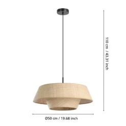 EGLO Marford Hanglamp - E27 - Ø 50 Cm - Zwart/Natuur/Raffia 14 EGLO Marford Hanglamp - E27 - Ø 50 Cm - Zwart/Natuur/Raffia -Eglo 091a5efbe36649f7ae93eae2809225a6