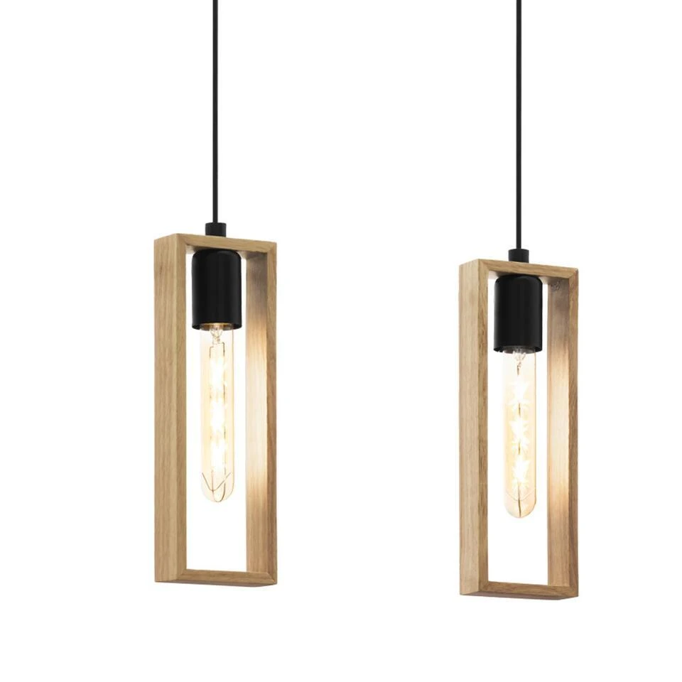 EGLOLittletonHanglamp-E27-116cm-Zwart/Bruin 3 EGLOLittletonHanglamp-E27-116cm-Zwart/Bruin - Afbeelding 3