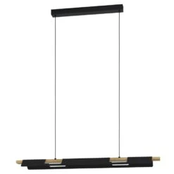EGLO Ermua Hanglamp - LED - 100 cm - Zwart/Bruin/Wit - Dimbaar
