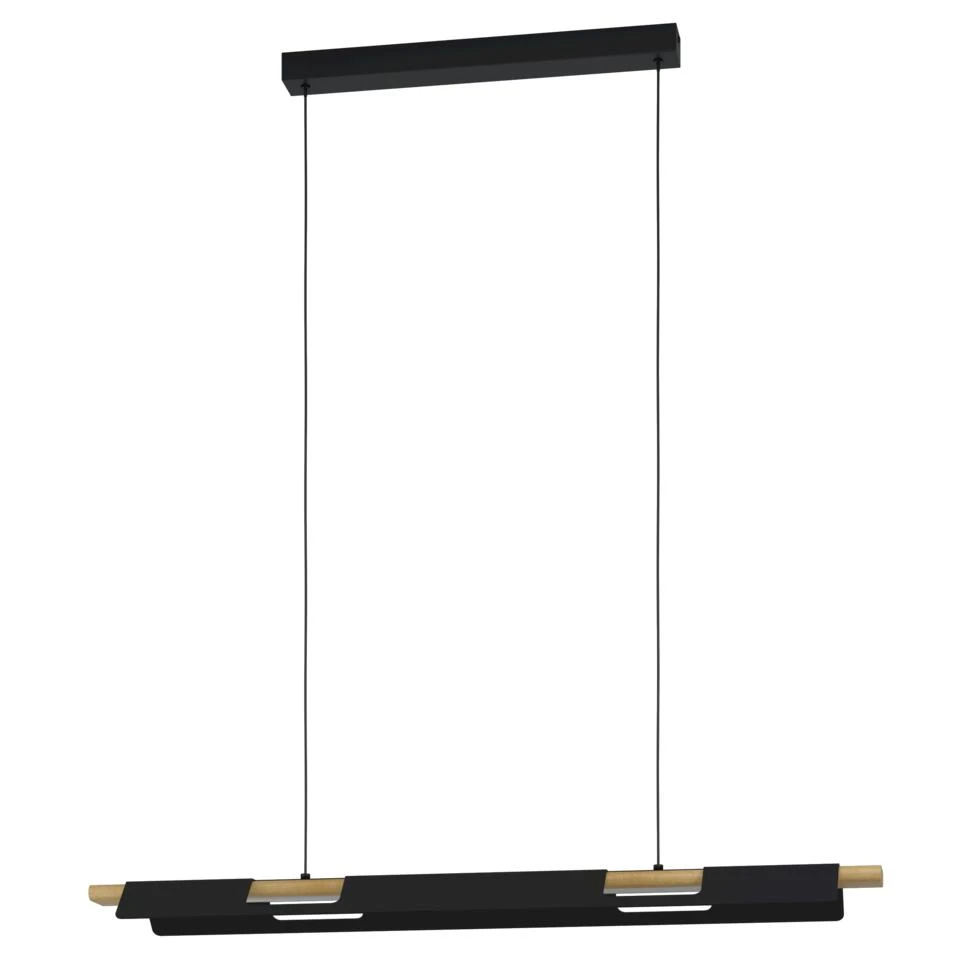 EGLO Ermua Hanglamp - LED - 100 cm - Zwart/Bruin/Wit - Dimbaar 1 EGLO Ermua Hanglamp - LED - 100 cm - Zwart/Bruin/Wit - Dimbaar