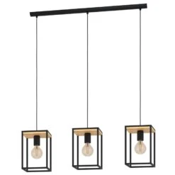 Eglo 19 EGLO Libertad Hanglamp - E27 - 88 cm - Zwart/Bruin