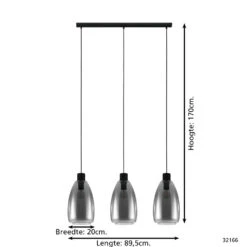 EGLO Chelvey Hanglamp - E27 - 89,5 cm - Zwart 7 EGLO Chelvey Hanglamp - E27 - 89,5 cm - Zwart -Eglo 1000065311 0103