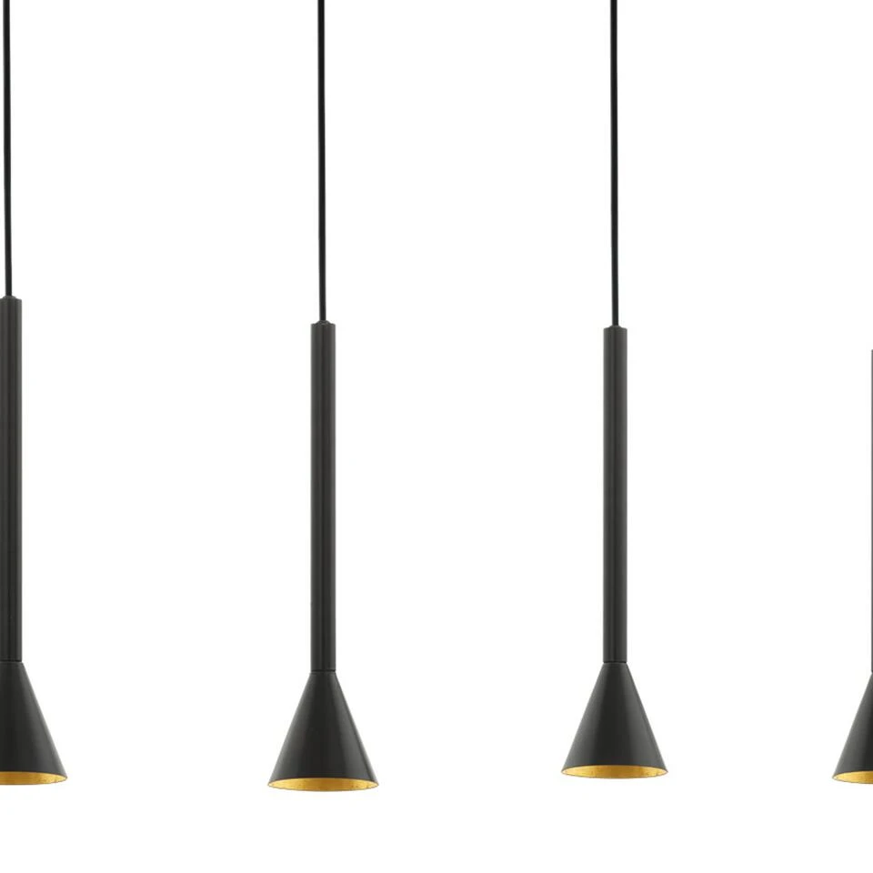 EGLO Cortaderas Hanglamp - GU10 - 113 cm - Zwart/Goud 2 EGLO Cortaderas Hanglamp - GU10 - 113 cm - Zwart/Goud - Afbeelding 2