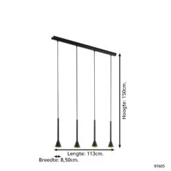 EGLO Cortaderas Hanglamp - GU10 - 113 cm - Zwart/Goud 7 EGLO Cortaderas Hanglamp - GU10 - 113 cm - Zwart/Goud -Eglo 1000065324 0103
