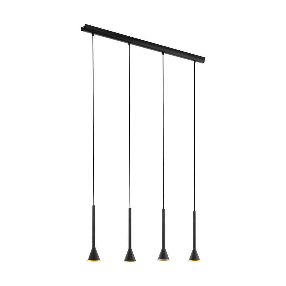 EGLO Cortaderas Hanglamp - GU10 - 113 cm - Zwart/Goud 1 EGLO Cortaderas Hanglamp - GU10 - 113 cm - Zwart/Goud