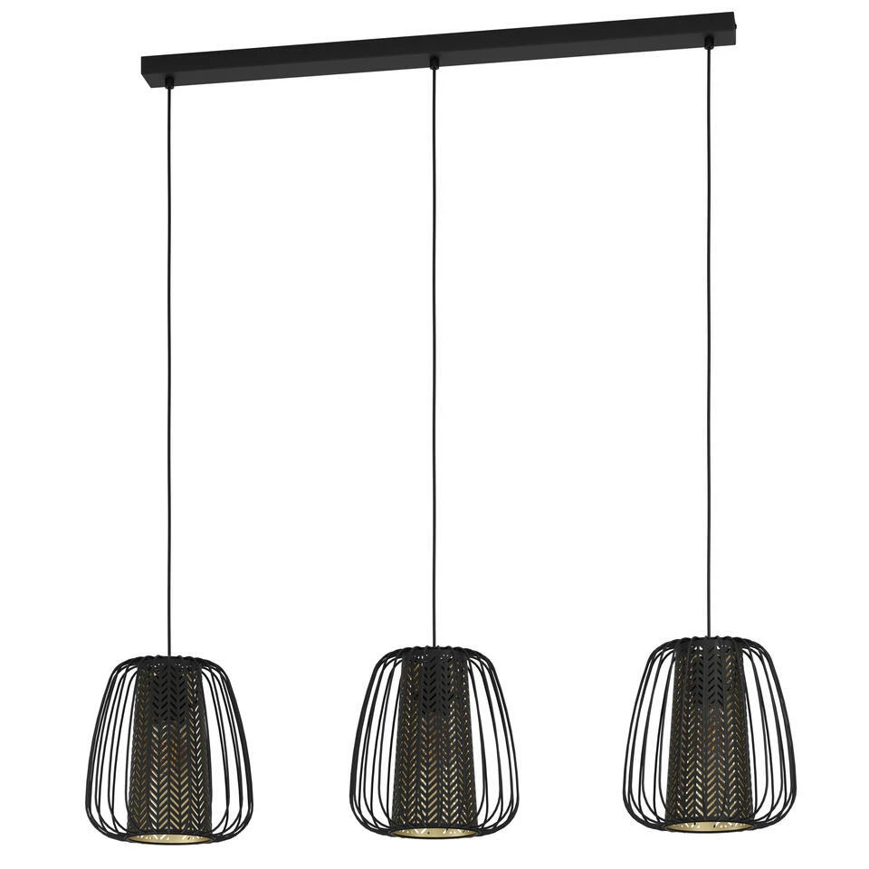 EGLOCurasaoHanglamp-E27-99,5cm-Zwart/Goud 1 EGLOCurasaoHanglamp-E27-99,5cm-Zwart/Goud