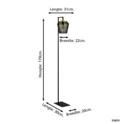 EGLO Escandidos Vloerlamp - E27 - 170 cm - Zwart/Geelkoper/Goud -Eglo 1000065338 0103