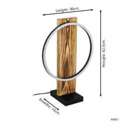 EGLO Boyal Tafellamp - LED - 42,5 Cm - Zwart/Bruin/Landelijk/Wit -Eglo 1000065421 0103