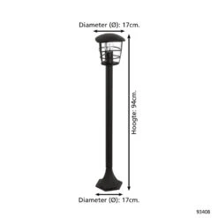 EGLO Aloria - Buitenverlichting - Tuinpaal - 1 Lichts - Zwart - Helder 7 EGLO Aloria - Buitenverlichting - Tuinpaal - 1 Lichts - Zwart - Helder -Eglo 1000067428 0103