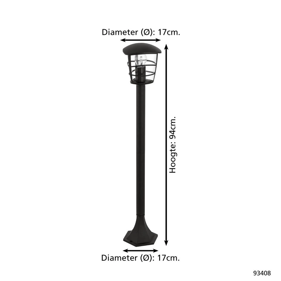 EGLO Aloria - Buitenverlichting - Tuinpaal - 1 Lichts - Zwart - Helder 4 EGLO Aloria - Buitenverlichting - Tuinpaal - 1 Lichts - Zwart - Helder - Afbeelding 4
