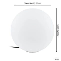 EGLO Monterolo Staande Lamp Buiten - E27 - 30 Cm - Wit 7 EGLO Monterolo Staande Lamp Buiten - E27 - 30 Cm - Wit -Eglo 1000067430 0103