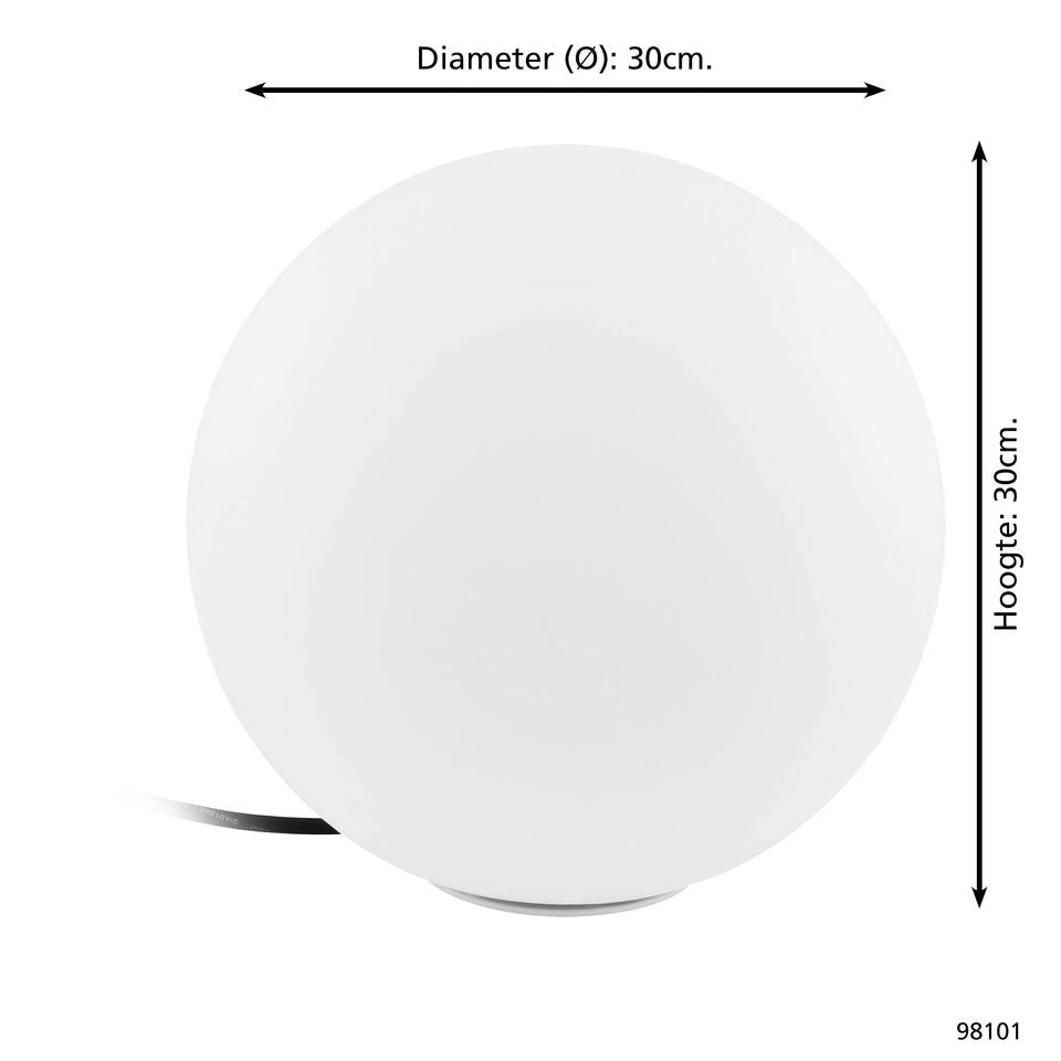 EGLO Monterolo Staande Lamp Buiten - E27 - 30 Cm - Wit 4 EGLO Monterolo Staande Lamp Buiten - E27 - 30 Cm - Wit - Afbeelding 4