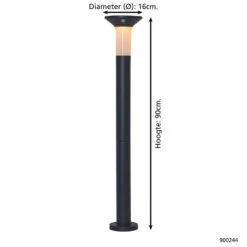 EGLO Corbezzola Staande lamp Buiten - LED - 90 cm - Sensor - Grafiet -Eglo 1000067431 0103
