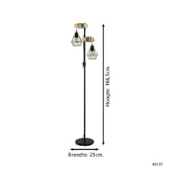 EGLO Townshend 5 Vloerlamp - E27 - 166,5 Cm - Zwart, Bruin -Eglo 1000067432 0103