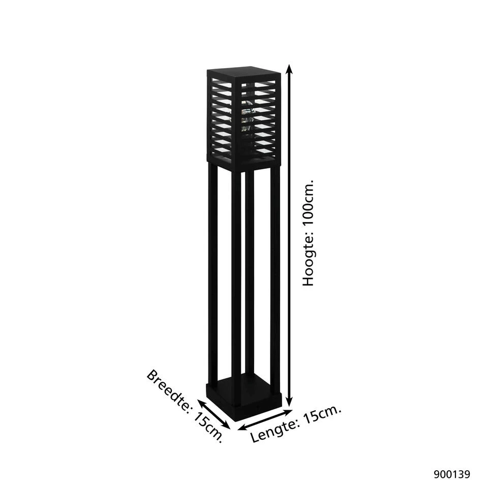 EGLO Alamonte 3 Staande lamp Buiten - E27 - 100 cm - Zwart 4 EGLO Alamonte 3 Staande lamp Buiten - E27 - 100 cm - Zwart - Afbeelding 4