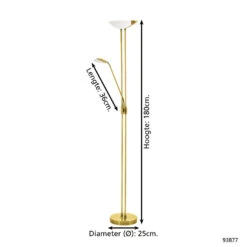 EGLO Baya Led Vloerlamp - LED - 180 Cm - Geelkoper/Wit - Dimbaar 7 EGLO Baya Led Vloerlamp - LED - 180 Cm - Geelkoper/Wit - Dimbaar -Eglo 1000067443 0103