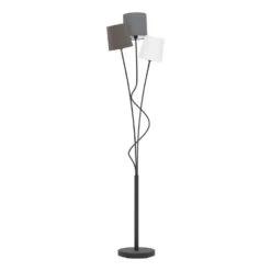 EGLO Maronda Vloerlamp - E14 - 152 Cm - Zwart/Antraciet, Wit, Bruin