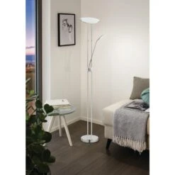 EGLO Baya Led Vloerlamp - LED - 180 Cm - Grijs/Wit - Dimbaar -Eglo 1000067453 0104
