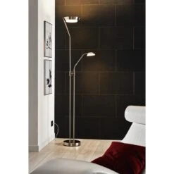 EGLO Sarrione Vloerlamp - LED - 180 Cm - Grijs/Satijn - Dimbaar -Eglo 1000067471 0104