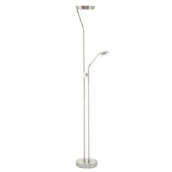 EGLO Sarrione Vloerlamp - LED - 180 Cm - Grijs/Satijn - Dimbaar