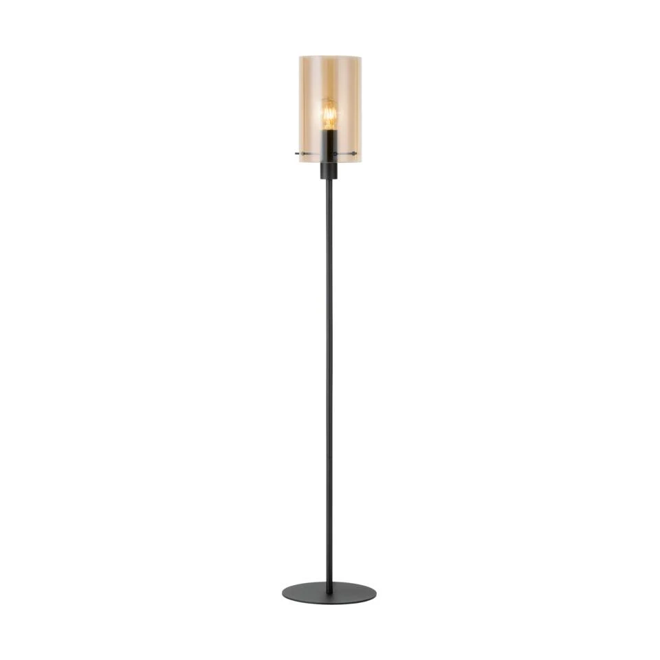 EGLO Polverara Vloerlamp - E27 - 155 Cm - Zwart/Amber 1 EGLO Polverara Vloerlamp - E27 - 155 Cm - Zwart/Amber