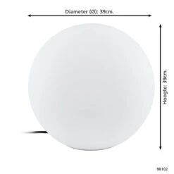 EGLO Monterolo Staande Lamp Buiten - E27 - 39 Cm - Wit -Eglo 1000067479 0103