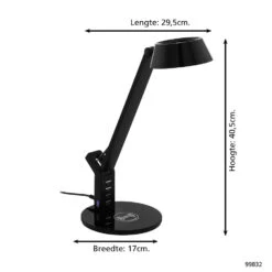 EGLO Banderalo Tafellamp - LED - 40,5 Cm - Zwart - Dimbaar -Eglo 1000067485 0103