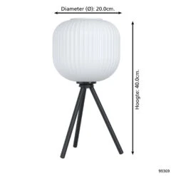 EGLO Mantunalle Tafellamp - E27 - 40 Cm - Zwart/Wit 7 EGLO Mantunalle Tafellamp - E27 - 40 Cm - Zwart/Wit -Eglo 1000067526 0103
