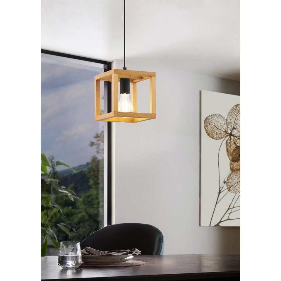 EGLO Blackcrown 1 Hanglamp - E27 - 20 Cm - Zwart/Bruin 2 EGLO Blackcrown 1 Hanglamp - E27 - 20 Cm - Zwart/Bruin - Afbeelding 2