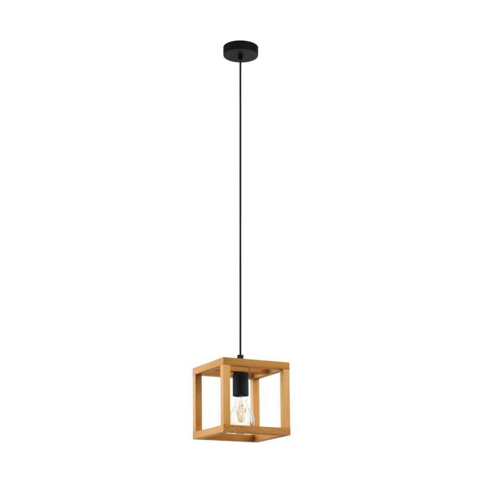 EGLO Blackcrown 1 Hanglamp - E27 - 20 Cm - Zwart/Bruin 1 EGLO Blackcrown 1 Hanglamp - E27 - 20 Cm - Zwart/Bruin