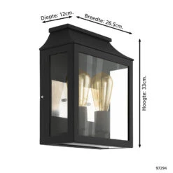 EGLO Soncino Wandlamp Voor buiten - E27 - IP44 - Zwart -Eglo 1000070075 0103