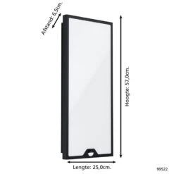 EGLO Casazza Wandlamp Buiten - Sensor - LED - 57 cm - Sensor - Zwart 7 EGLO Casazza Wandlamp Buiten - Sensor - LED - 57 cm - Sensor - Zwart -Eglo 1000070081 0103