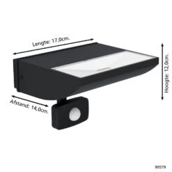 EGLO Sorronaro Wandlamp Buiten - Sensor - LED - 17 cm - Sensor - Zwart 7 EGLO Sorronaro Wandlamp Buiten - Sensor - LED - 17 cm - Sensor - Zwart -Eglo 1000070084 0103