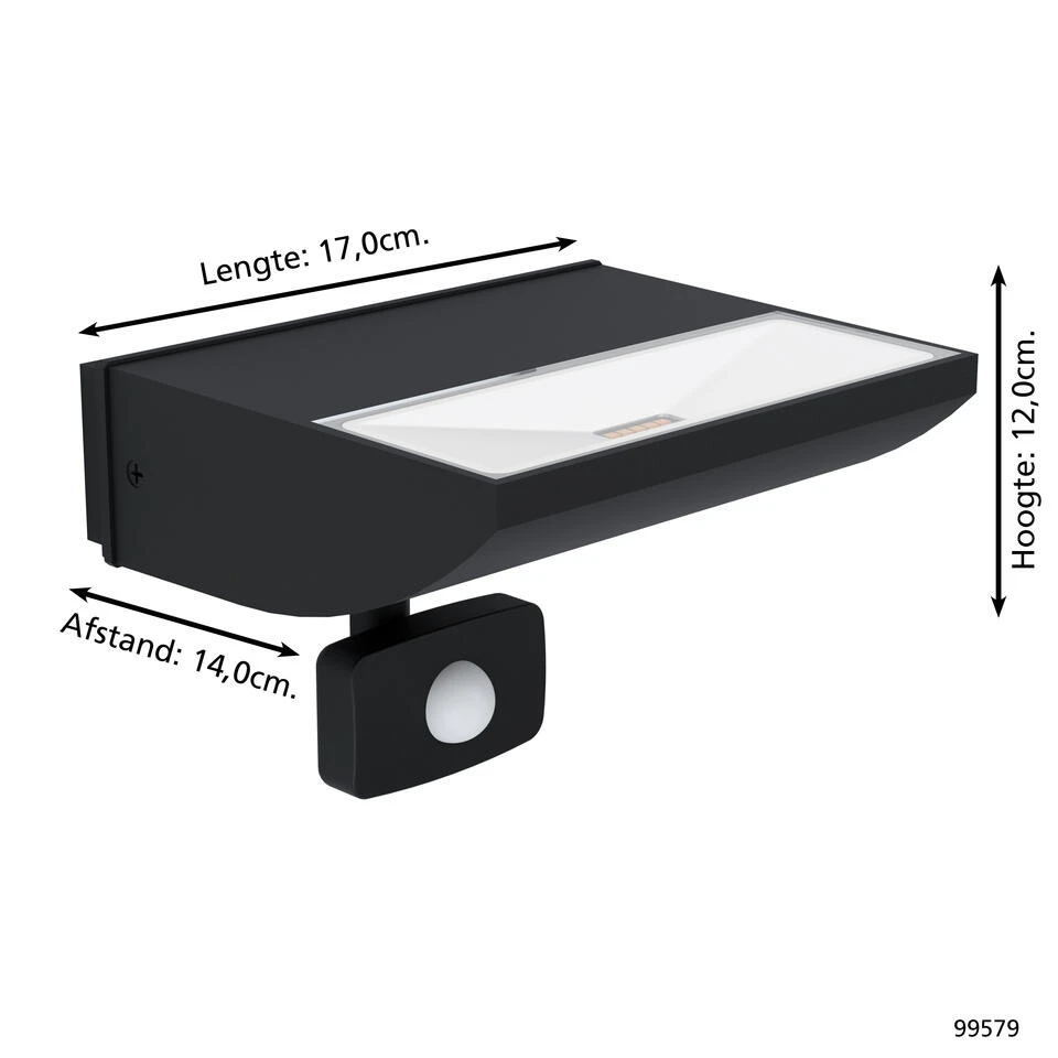 EGLO Sorronaro Wandlamp Buiten - Sensor - LED - 17 cm - Sensor - Zwart 4 EGLO Sorronaro Wandlamp Buiten - Sensor - LED - 17 cm - Sensor - Zwart - Afbeelding 4