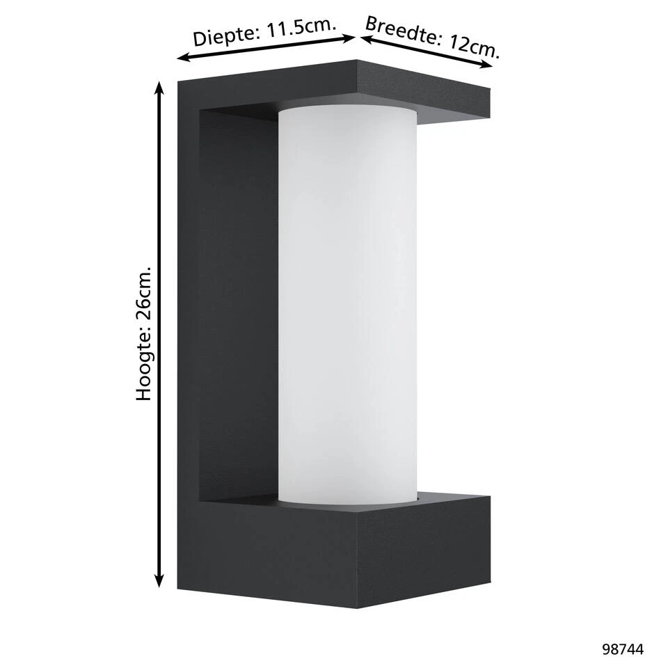 EGLO Cividino Wandlamp Voor buiten - IP44 - Zwart 2 EGLO Cividino Wandlamp Voor buiten - IP44 - Zwart - Afbeelding 2