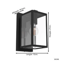 EGLO Budrone Wandlamp Buiten - E27 - 27 cm - Zwart -Eglo 1000070099 0103