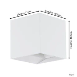 EGLO Calpino Wandlamp Voor buiten - SMD LED Module - IP54 - Wit -Eglo 1000070104 0103