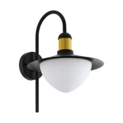 EGLO Sirmione Wandlamp Voor buiten - IP44 - Zwart/Goud