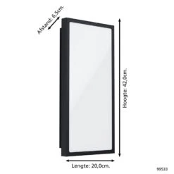 EGLO Casazza Wandlamp Buiten - LED - 42 cm - Zwart 7 EGLO Casazza Wandlamp Buiten - LED - 42 cm - Zwart -Eglo 1000070119 0103