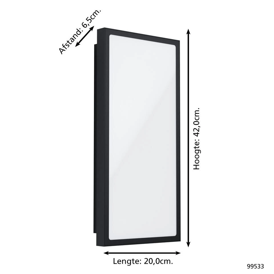 EGLO Casazza Wandlamp Buiten - LED - 42 cm - Zwart 4 EGLO Casazza Wandlamp Buiten - LED - 42 cm - Zwart - Afbeelding 4
