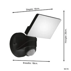 EGLO Pagino Wandlamp Voor buiten - Met Bewegingssensor - IP44 - Zwart 7 EGLO Pagino Wandlamp Voor buiten - Met Bewegingssensor - IP44 - Zwart -Eglo 1000070123 0103