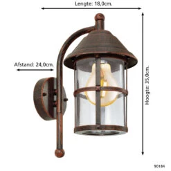 EGLO San Telmo - Buitenverlichting - Wandlamp - Antiek-Bruin - Helder -Eglo 1000070404 0103
