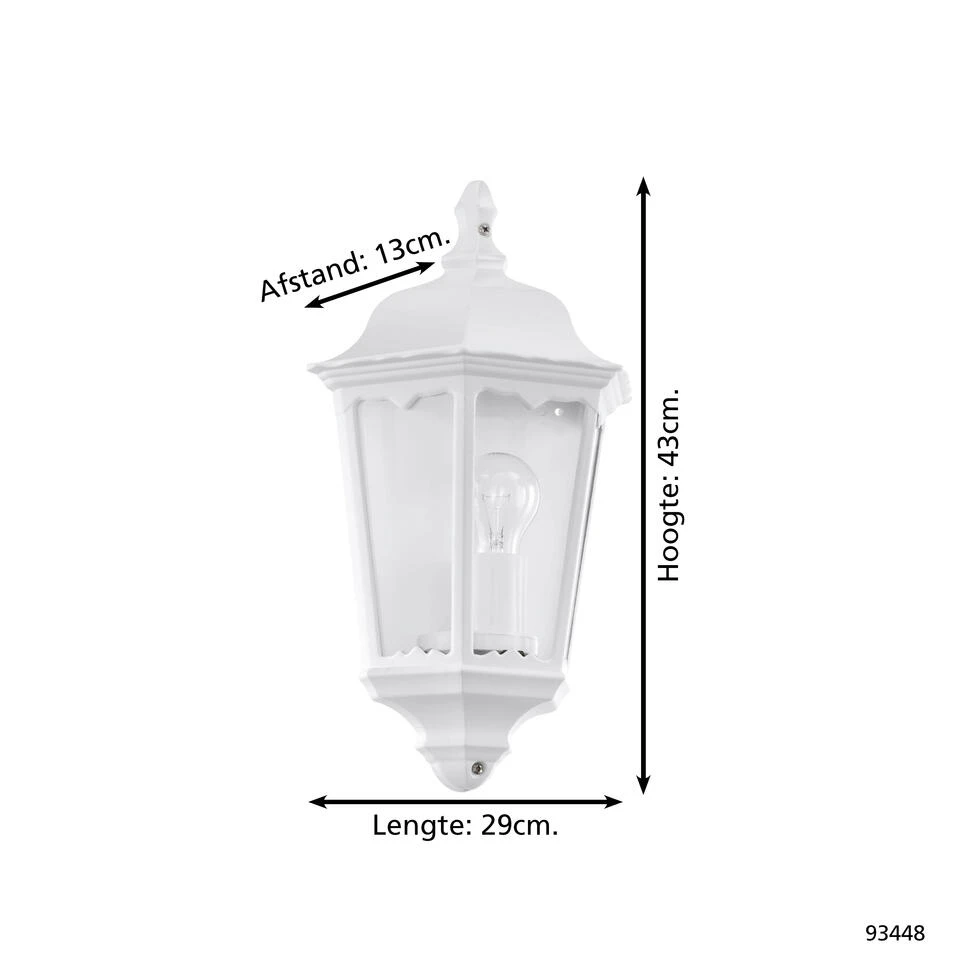 EGLO Navedo - Buitenverlichting - Wandlamp - 1 Lichts - Wit - Helder 4 EGLO Navedo - Buitenverlichting - Wandlamp - 1 Lichts - Wit - Helder - Afbeelding 4