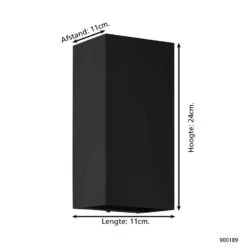 EGLO Eremitana Wandlamp Buiten - GU10 - 24 cm - Zwart -Eglo 1000070449 0103