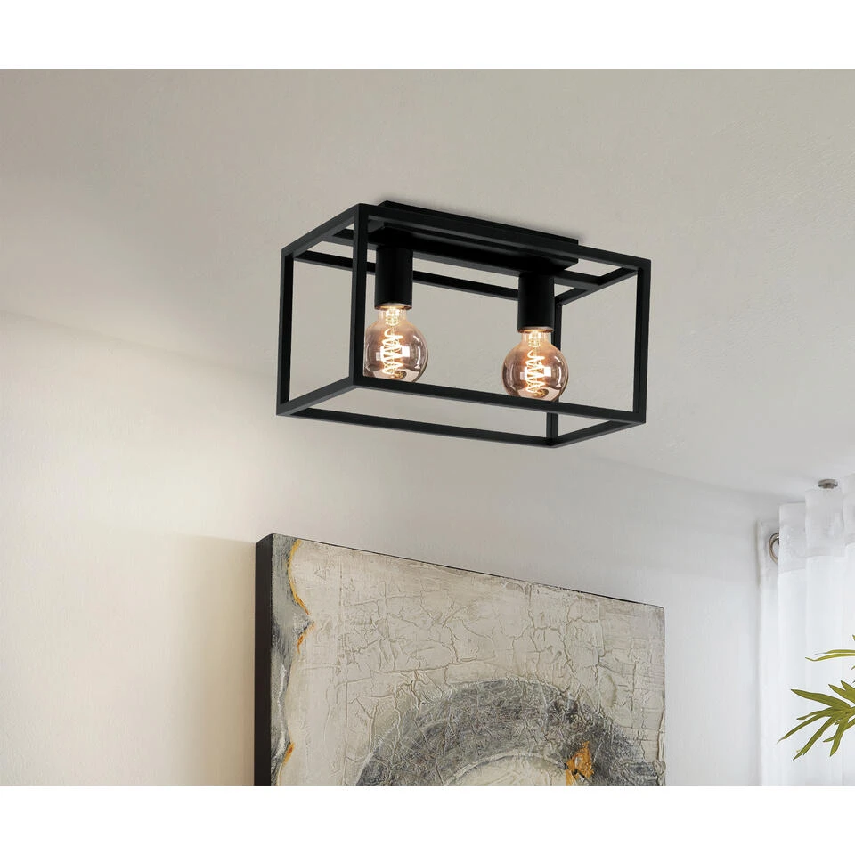 EGLO Eldrick Plafondlamp - E27 - 40 Cm - Zwart 2 EGLO Eldrick Plafondlamp - E27 - 40 Cm - Zwart - Afbeelding 2