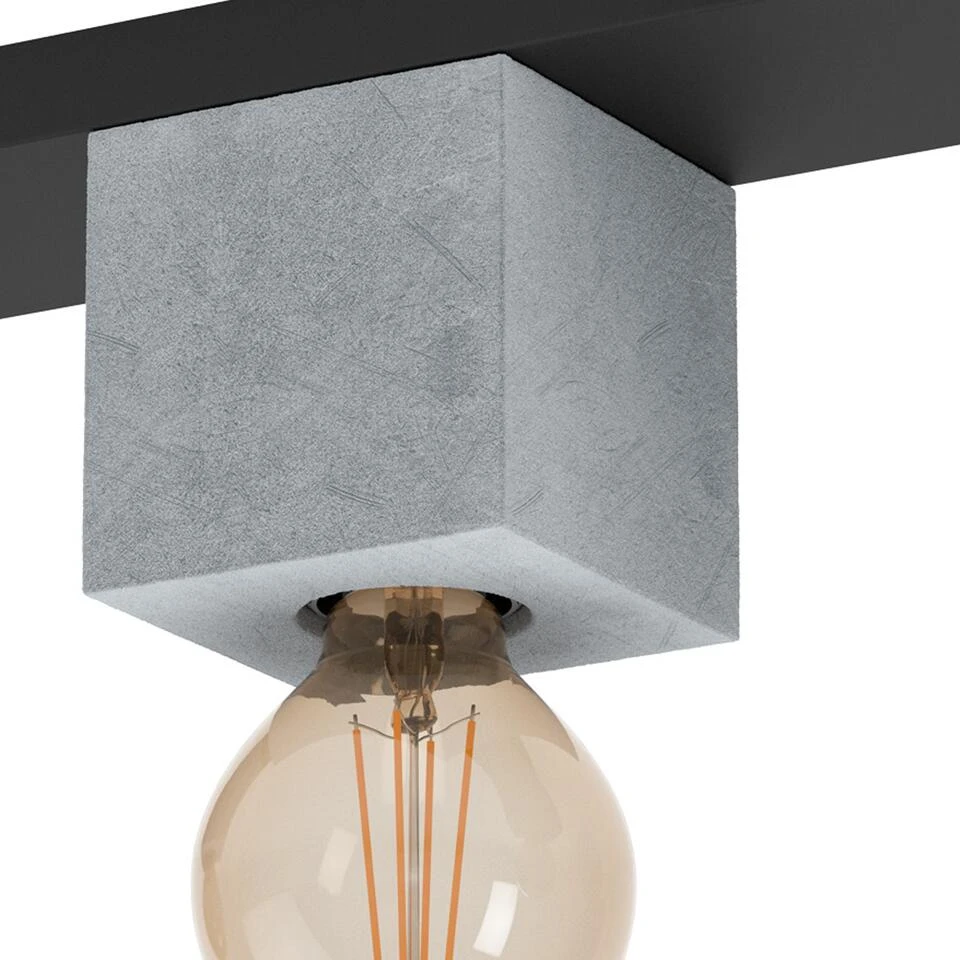 EGLO Prestwick 3 Plafondlamp - E27 - 49 cm - Zwart/Grijs 2 EGLO Prestwick 3 Plafondlamp - E27 - 49 cm - Zwart/Grijs - Afbeelding 2