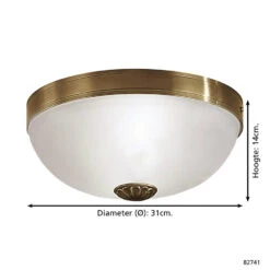 EGLO Imperial - Plafondlamp - 2 Lichts - Ø310mm. - Brons - Wit 7 EGLO Imperial - Plafondlamp - 2 Lichts - Ø310mm. - Brons - Wit -Eglo 1000070565 0103