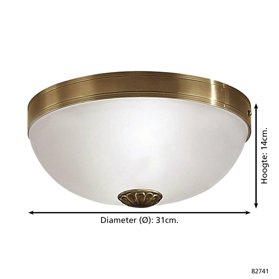 EGLO Imperial - Plafondlamp - 2 Lichts - Ø310mm. - Brons - Wit 4 EGLO Imperial - Plafondlamp - 2 Lichts - Ø310mm. - Brons - Wit - Afbeelding 4